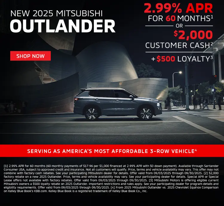 Mitsubishi Outlander - Sept 2025 (Homepage)